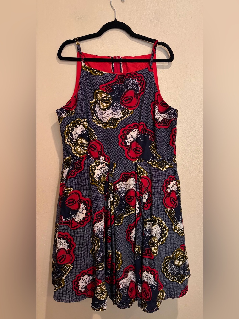 Heart Lockets & Keys Retro Midi Dress w/ Square Neckline, Pleated, Fit & Flare